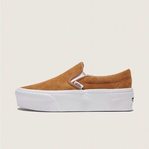 Vans Women's Brown Slip-On Platform Sneakers